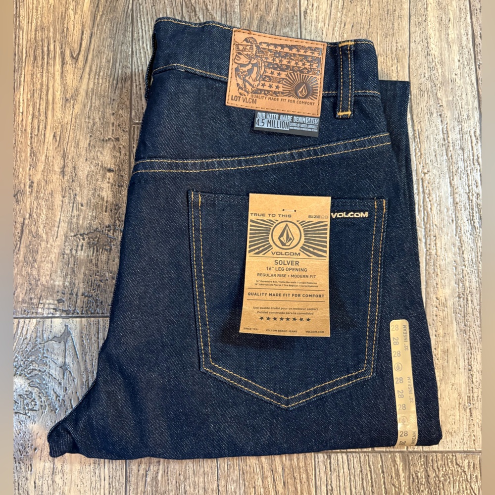 Volcom Solver Men's Straight Fit Jeans - Deep Indigo size 28 x 32